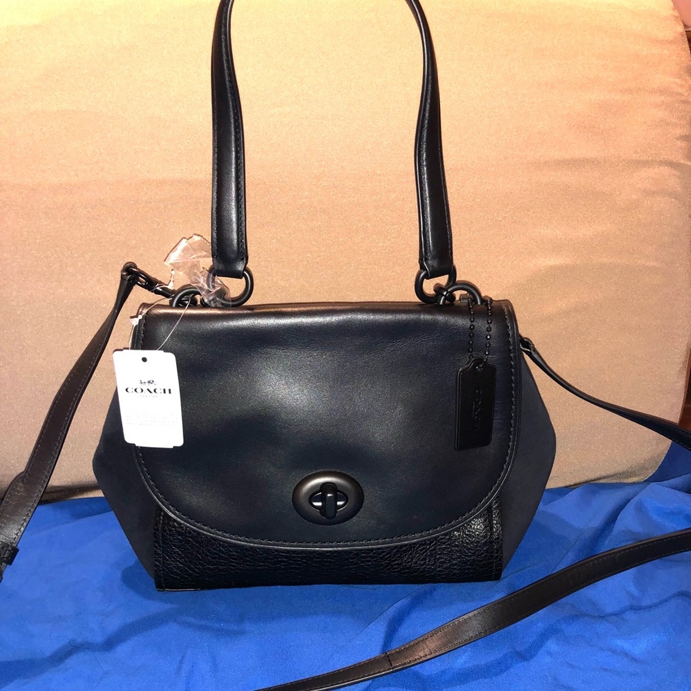 Authentic NWT COACH FAYE CARRYALL BLACK LEATHER SHOULDER BAG STYLE #22348 $495